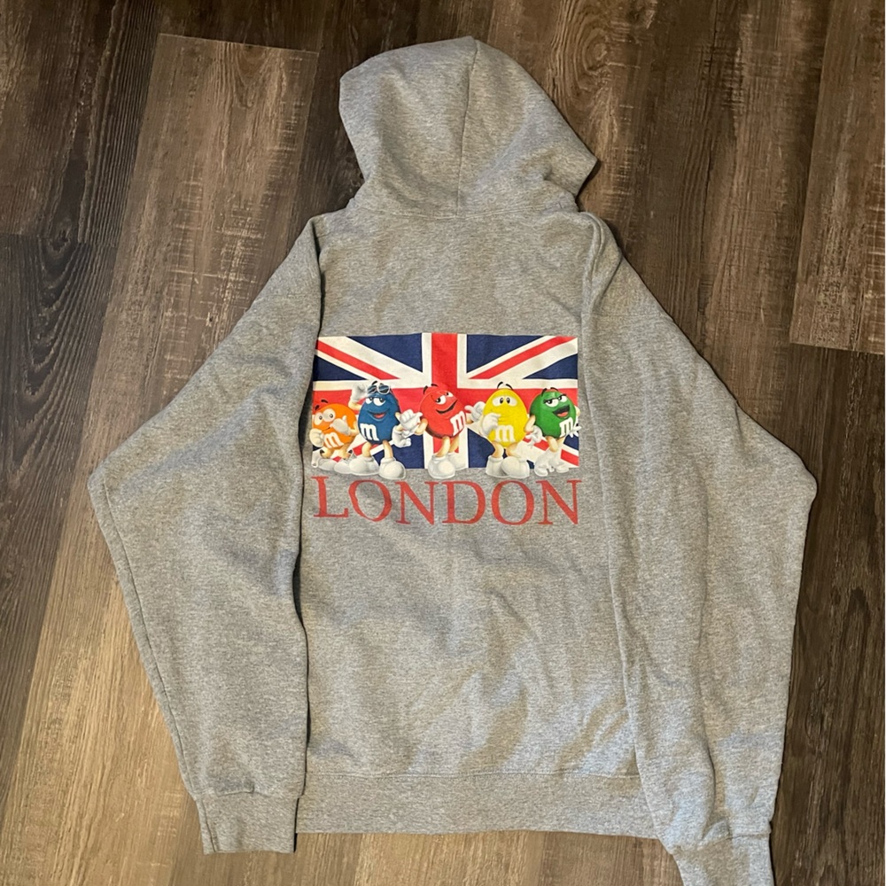M&M’S 2000s London Rare Vintage Zip-Up Hoodie Sweatshirt Medium